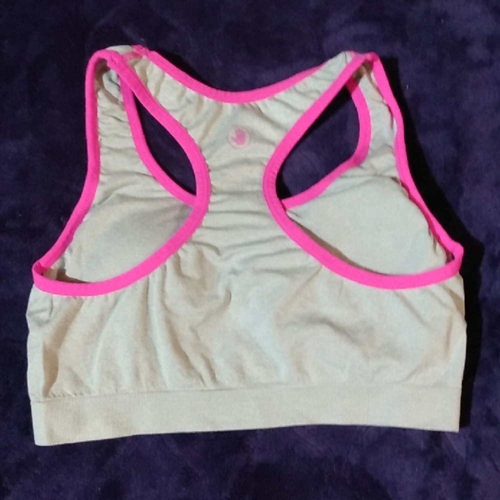 Body Glove Gray Sports Bra with Pink Trim - Picture 4 of 5